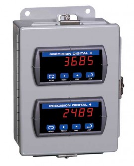 Precision Digital PDA2702 Steel NEMA 4 Horizontal Enclosure, 9.5 x 6.9 x 3.5in, 2 Cutouts-