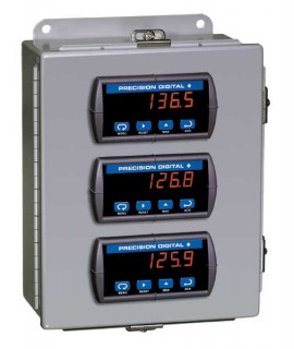 Precision Digital PDA2703 Steel NEMA 4 Horizontal Enclosure, 11.5 x 8.9 x 4in, 3 Cutouts-