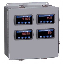 Precision Digital PDA2704 Steel NEMA 4 Horizontal Enclosure, 13.5 x 12.9 x 6in, 4 Cutouts-