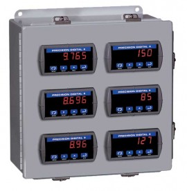 Precision Digital PDA2706 Steel NEMA 4 Horizontal Enclosure, 13.5 x 12.9 x 6in, 6 Cutouts-