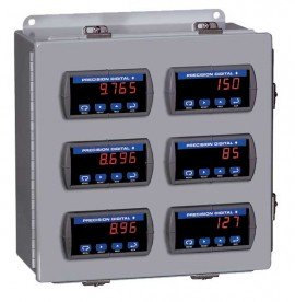 Precision Digital PDA2706 Steel NEMA 4 Horizontal Enclosure, 13.5 x 12.9 x 6in, 6 Cutouts-