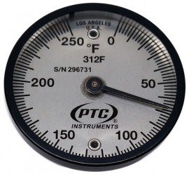 PTC Instruments 312F Magnetic Surface Thermometer, 0 to 250&amp;deg;F-