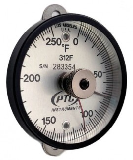 PTC Instruments 312FT1L Tab Mount Surface Thermometer with ancillary hand, 0 to 250&amp;deg;F-