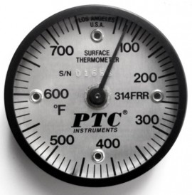 PTC Instruments 314FRR Industrial Magnetic Rail Thermometer, 50