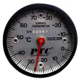 PTC Instruments 350CRRL Magnetic Rail Thermometer with lazy hand, -30 to 70&amp;deg;C-