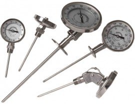 Pyromation BMI5S49-009-9HN-G-P-1180 Bi-Metal Thermometer, 1/2" NPT, 0 to 250&amp;deg;F -