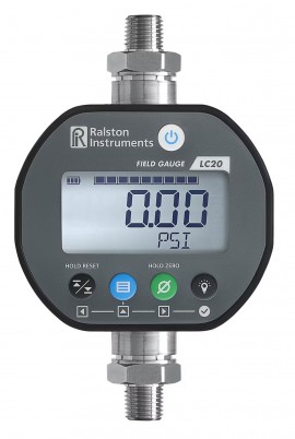 Ralston Field Gauge LC20 Pressure  Gauge with &amp;frac14;&amp;quot; male NPT connection, -15 to 500 psi bottom, +/-15 psi top connection-