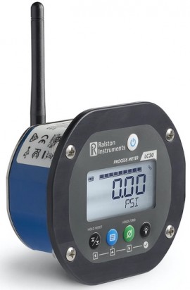 Ralston LC30-GC2M-00-B1 Panel-Mounted Pressure Gauge with Bluetooth, &amp;plusmn;15 psi, 0.25&quot; male NPT back connection-