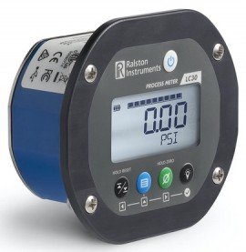 Ralston LC30-GL2M-00-00 Panel-Mounted Pressure Gauge, 300 psi, 0.25" male NPT back connection-