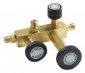 Ralston QTCM-2FBA-6m-1m Brass Manifold, fine adjust, &amp;frac14;&amp;quot; female NPT gauge-