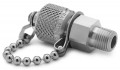 Ralston QTFT-1MS1 Male NPT x Male Quick-Test Adapter with check-valve and cap and chain, 0.13&quot;, stainless steel-