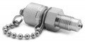 Ralston QTFT-2MS0-MP Male Medium Pressure x Male Quick-Test Fitting with cap and chain, 0.25&quot;-