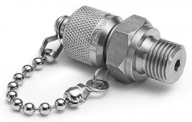 Ralston QTFT-2MS0-RS G Male BSPP (ISO 228/1) x Male Quick-Test Adapter with cap and chain, 0.25&quot;, stainless steel-