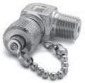 Ralston QTFT-2MSLS Male NPT x Male Quick-Test 90&amp;deg; Elbow with cap and chain, 0.25&quot;-