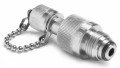 Ralston QTFT-4MS0-AN-QD Stainless-Steel Connector with cap and chain, 0.5&quot; male 37&amp;deg; flare (H04 AN/JIC) x male QT-