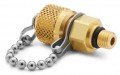 Ralston QTFT-5SB0 QTVC Outlet Port, male quick-test with cap and chain, brass-
