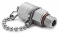 Ralston QTFT-7SS0 Stainless-Steel Fitting with cap and chain, 0.44&quot; to 20 SAE/MS x male Quick-Test-