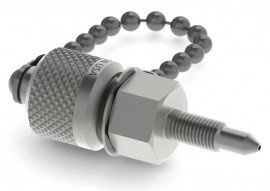 Ralston QTFT-ABS0 M6 x 0.75 mm Male DP Transmitter/Gauge Valve x Male Quick-Test Adapter with cap and chain-