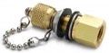 Ralston QTFT-HFBB-2F Female NPT x Male Quick-Test Bulkhead Union Adapter with cap and chain, 0.25&quot;, brass-