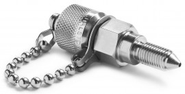 Ralston QTFT-RGS0 Stainless-Steel Adapter with cap and chain, M8 x 1 gauge valve bleed port x male Quick-Test-