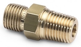 Ralston QTHA-2MB1-RT Brass Connector, 0.25" male BSPT (ISO 7/1) x male Quick-Test, check-valve-