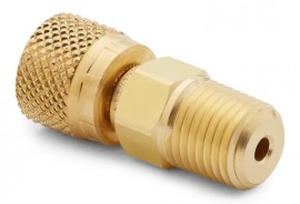 Ralston QTHA-2MBA Quick-Test Pressure Calibrator Adapter, &amp;frac14;&amp;quot; NPT male x female, brass-