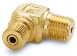 Ralston QTHA-2MBL Brass 90&amp;deg; Elbow Connector, 0.25" male NPT x male Quick-Test-