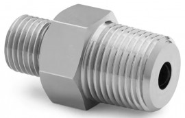 Ralston QTHA-3MS1 Male NPT x Male Quick-Test Adapter with check-valve, 0.38", stainless steel-