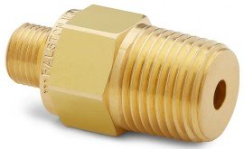 Ralston QTHA-4MB0 Male NPT x Male Quick-Test Adapter, 0.5", brass-