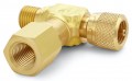 Ralston QTHA-HFCB-2F Brass Branch Tee Connector, male Quick-Test run x female Quick-Test run x 0.25" female NPT-