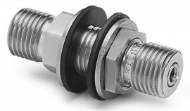 Ralston QTHA-HHSB Stainless-Steel Bulkhead Union, male Quick-Test x male Quick-Test-