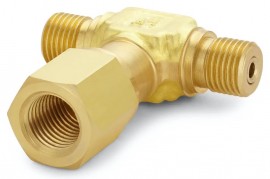 Ralston QTHA-HSTB-2F Brass Branch Tee Connector, male Quick-Test run x male Quick-Test run x 0.25" female NPT-