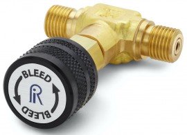 Ralston QTHA-TVLB Brass Quick-Test Connector, male QT x male QT in-line vent valve-