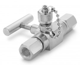 Ralston QTVF-000S-2F-2F Quick-Test Valved Fitting, 0.25&quot; FNPT x 0.25&quot; FNPT, stainless steel-