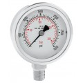 Ralston ST-0026 Analog Pressure Gauge, 3,000 psi/200 bar, 0.25&quot; male NPT lower mount connection-