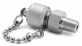 Ralston XTFT-1MS0-LT 0.13" Male NPT x Male Quick-Test XT Adapter with cap and chain-