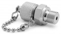 Ralston XTFT-2MS0-RS G Male BSPP (ISO 228/1) x Male Quick-Test XT Adapter with cap and chain, 0.25&quot;, stainless steel-