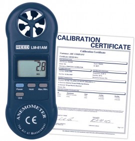 REED LM-81AM-NIST Compact Vane Anemometer,  -