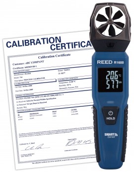REED R1600-NIST Vane Anemometer, Bluetooth-