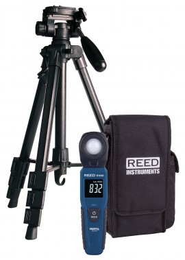 REED R1630-KIT Data Logging Smart Series Light Meter with Tripod and Carrying Case-