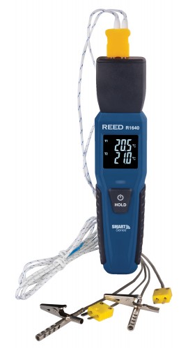 REED R1640-KIT3 Data Logging Thermocouple Thermometer with 2 Oven/Freezer Thermocouple Probes-