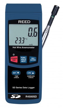 REED R4500SD Data Logging Hot Wire Thermo-Anemometer-