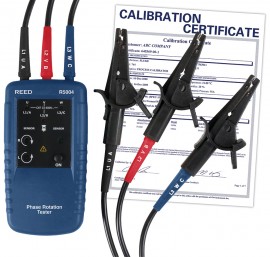 Motor Rotation and 3-Phase Tester, includes Traceable Certificate R5004, Reed Instruments, Motor Rotation, Motor Rotation Tester, Phase Tester, Testing Equipment, Measuring Equipment