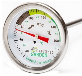 Cate's Garden CG31U2  Premium Stainless Steel Bi-Metal Thermometer, 2&amp;quot; dial, 40 to 180&amp;deg;F-