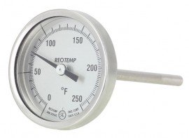 REOTEMP HH Small Dial Bimetal Thermometer, 2&amp;frac38;&amp;quot; dial, -40 to 160&amp;deg;F-