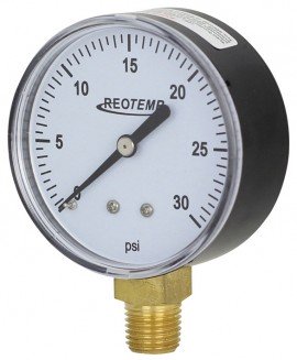 REOTEMP PD25 General Purpose Gauge with bottom mount, 2.5&amp;quot; dial, 0 to 60 psi-