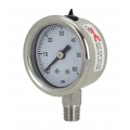 REOTEMP PM15 Industrial Stainless Steel Pressure Gauge, 1.5&amp;quot; dial, -30 inHg/0 psi-