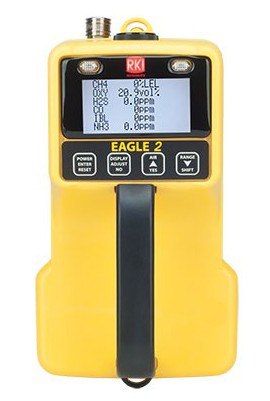 RKI EAGLE 2 Portable Multi-Gas Detector, LEL and PPM catalytic/100% LEL/volume IR auto-ranging CH<sub>4</sub>/O<sub>2</sub>-