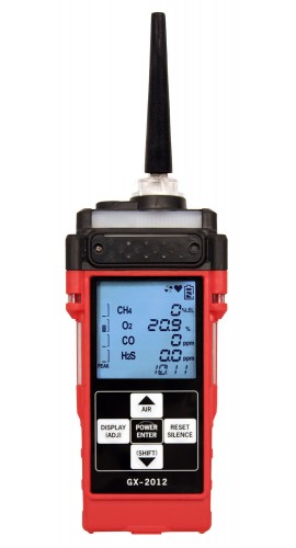 RKI GX-2012 Confined Space Multi-Gas Detector with alkaline battery pack, LEL/% volume CH<sub>4</sub>/O<sub>2</sub>/H<sub>2</sub>S-