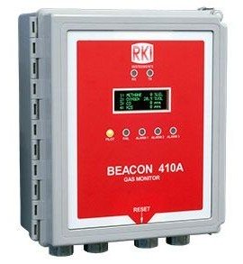 RKI Beacon 410A Four-Channel Wall Mount Controller with large strobe light-